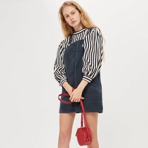 Topshop Corduroy pocket pinafore overall dress